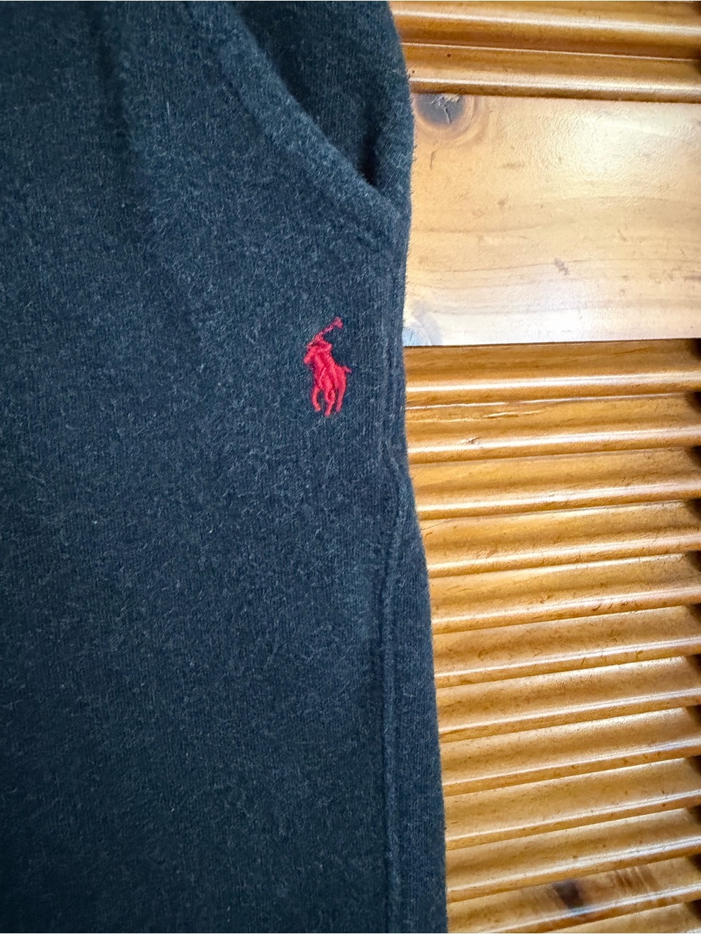 Polo Ralph Lauren Fleece Jogger Sweatpants Dark Gray Charcoal with Red Pony Log